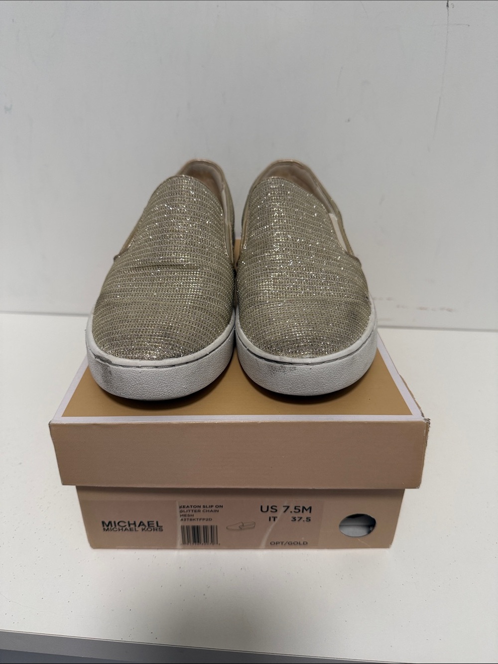 Michael Kors Slip-On Glitter Mules in Gold